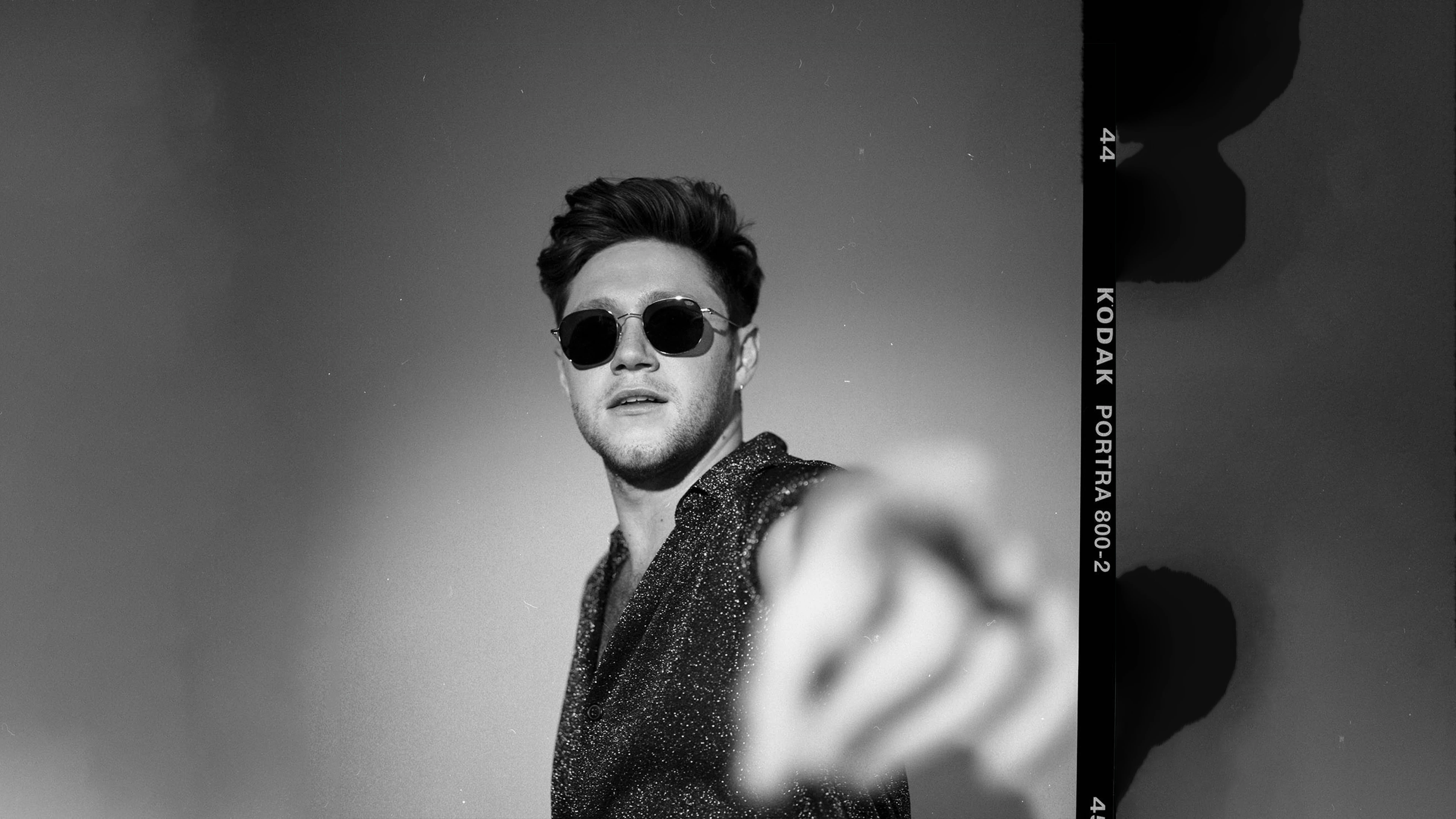 When This Is All Over... 9 Person In Sunglasses And Patterned Shirt Pointing Towards Camera, Black And White Film Photo.