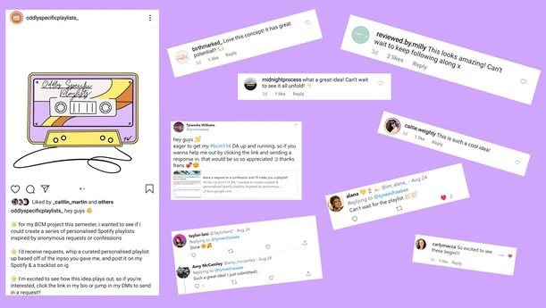 Oddly Specific Playlists – Contextual Essay 3 Oddly Specific Playlists Social Media Collage