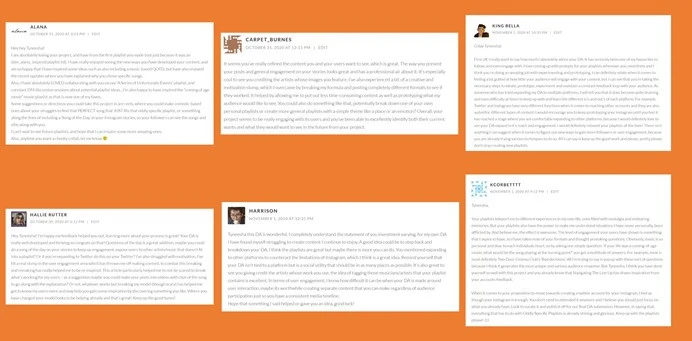 Oddly Specific Playlists – Contextual Essay 8 Post Content Slide 02 Feedback Presentation 06 Wordpress Comments