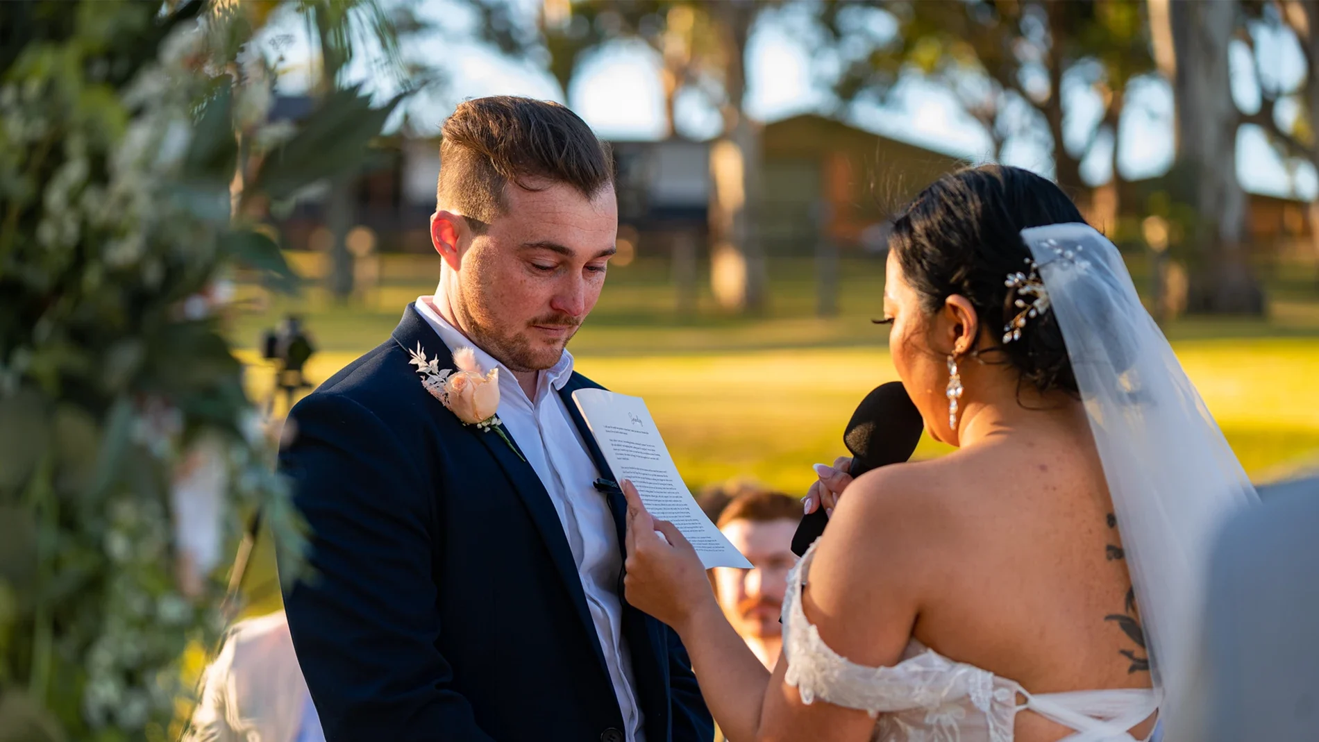 Outdoor Wedding Vows Couple Ceremony