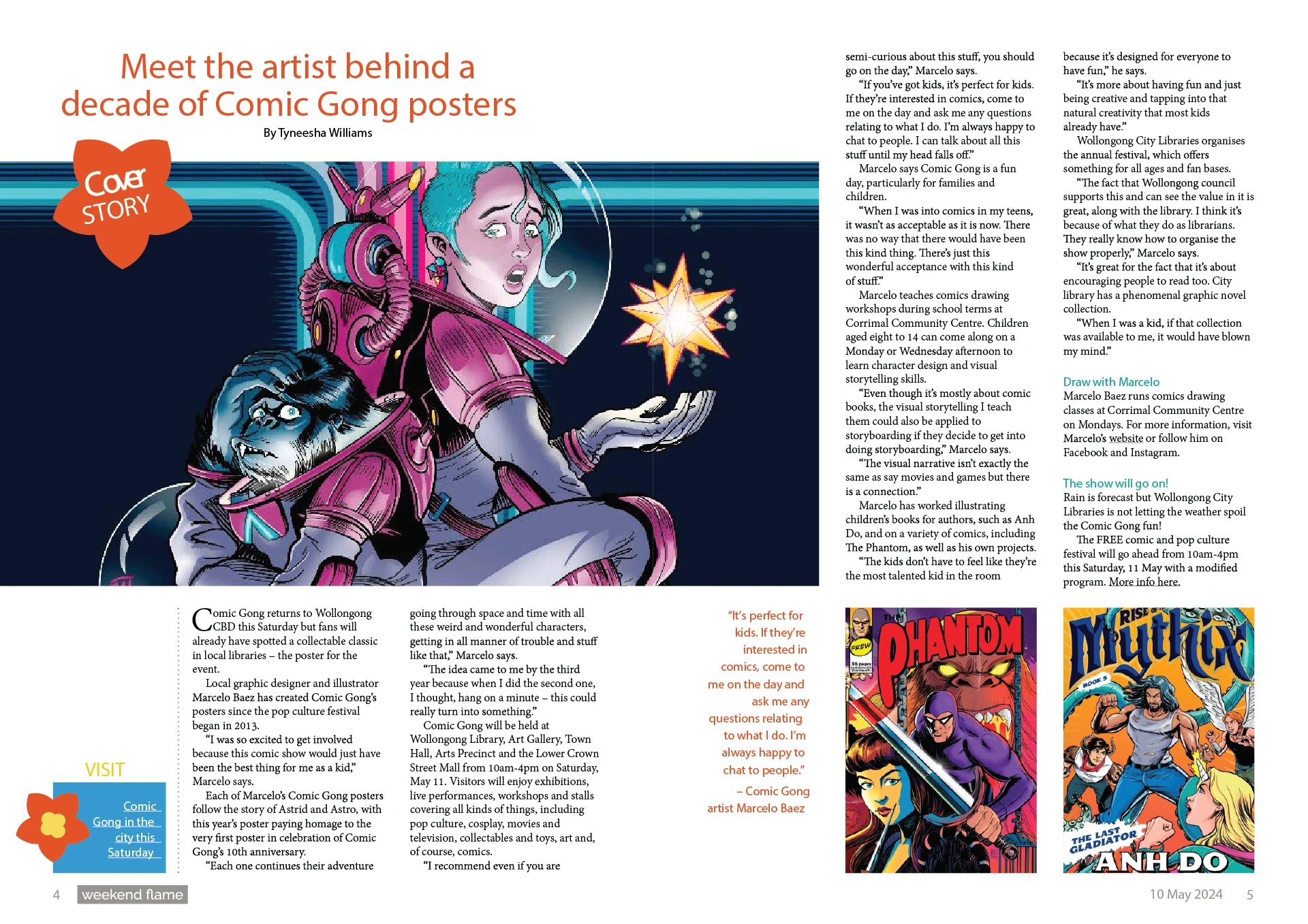 Portfolio Illawarra Flame 20240510 Meet The Artist Behind A Decade Of Comic Gong Posters Spread